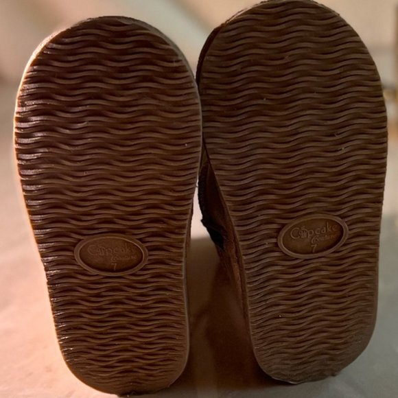 CUPCAKE COUTURE rose gold glitter boots in girls size 7 faux fur lining - Picture 5 of 8